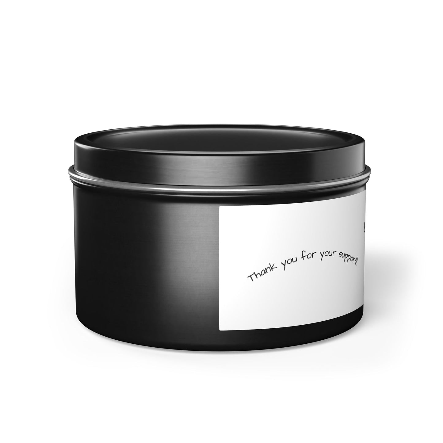 Black Cat Cafe Tin Candle — Scented Small Travel Candle, 'Thank You for Your Support' Gift