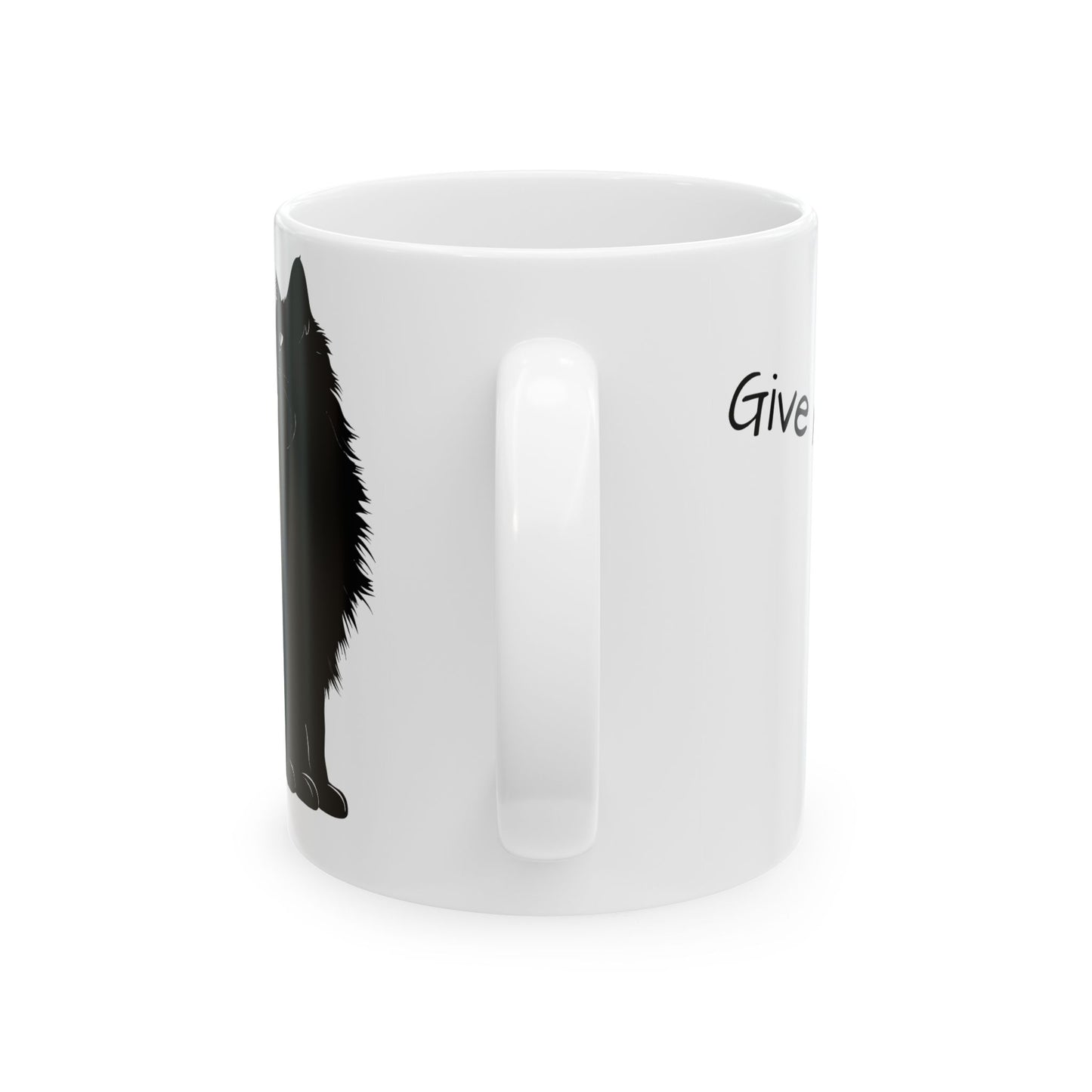 Black Cat Café Ceramic Mug – Cute Cat Silhouette Coffee Cup (11oz, 15oz)