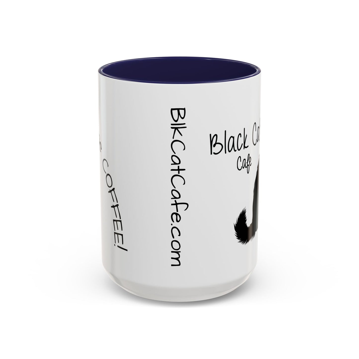 Black Cat Cafe Coffee Mug — 11/15oz Accent Ceramic Mug with Black Cat Silhouette