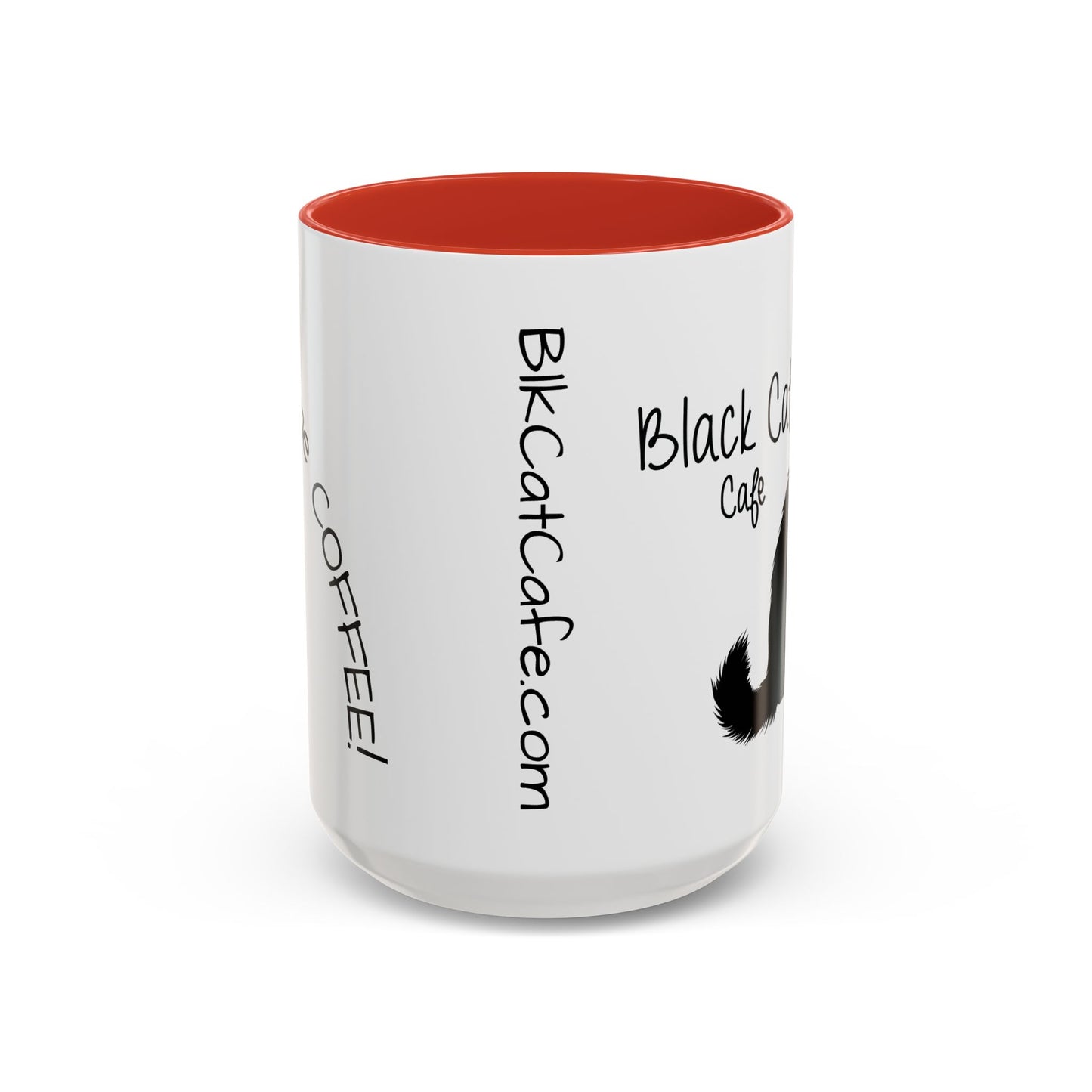 Black Cat Cafe Coffee Mug — 11/15oz Accent Ceramic Mug with Black Cat Silhouette