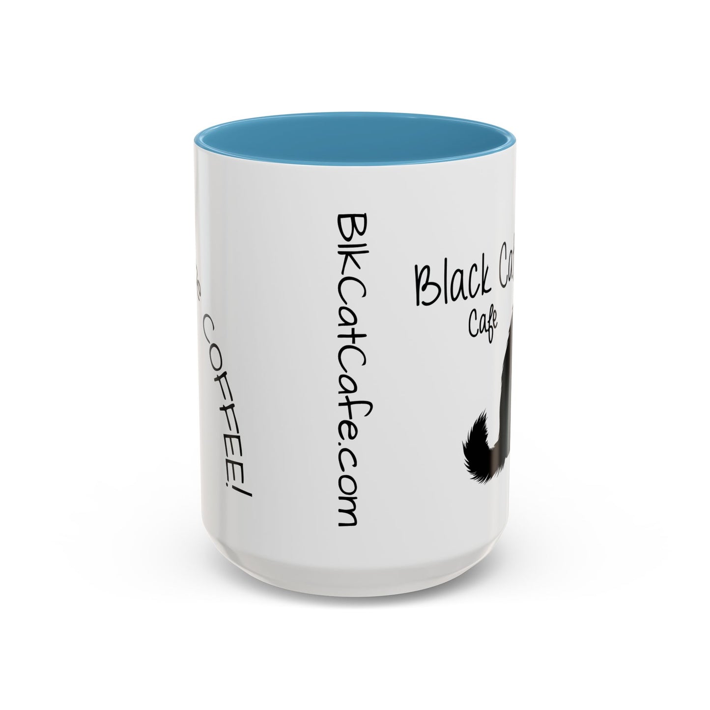 Black Cat Cafe Coffee Mug — 11/15oz Accent Ceramic Mug with Black Cat Silhouette