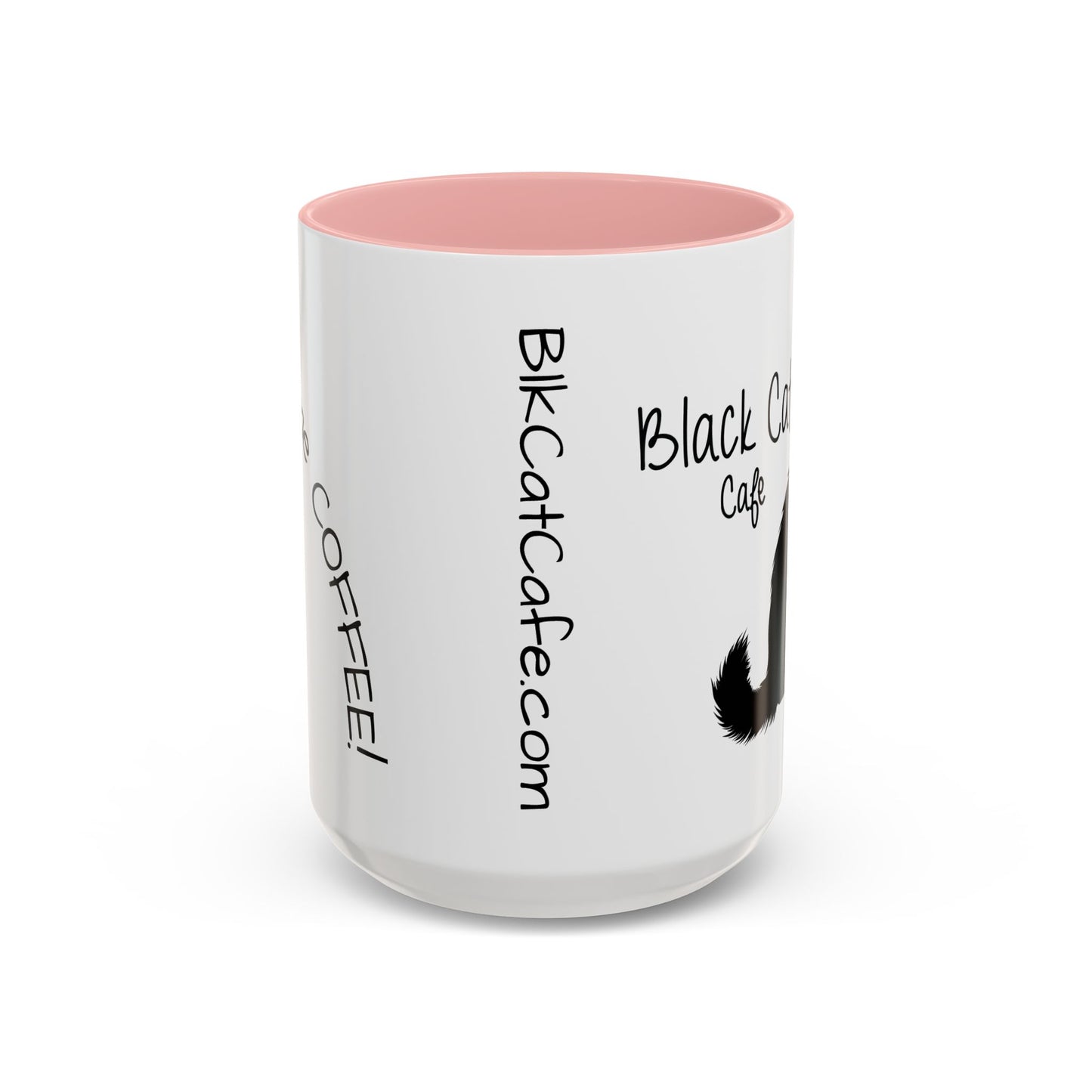 Black Cat Cafe Coffee Mug — 11/15oz Accent Ceramic Mug with Black Cat Silhouette