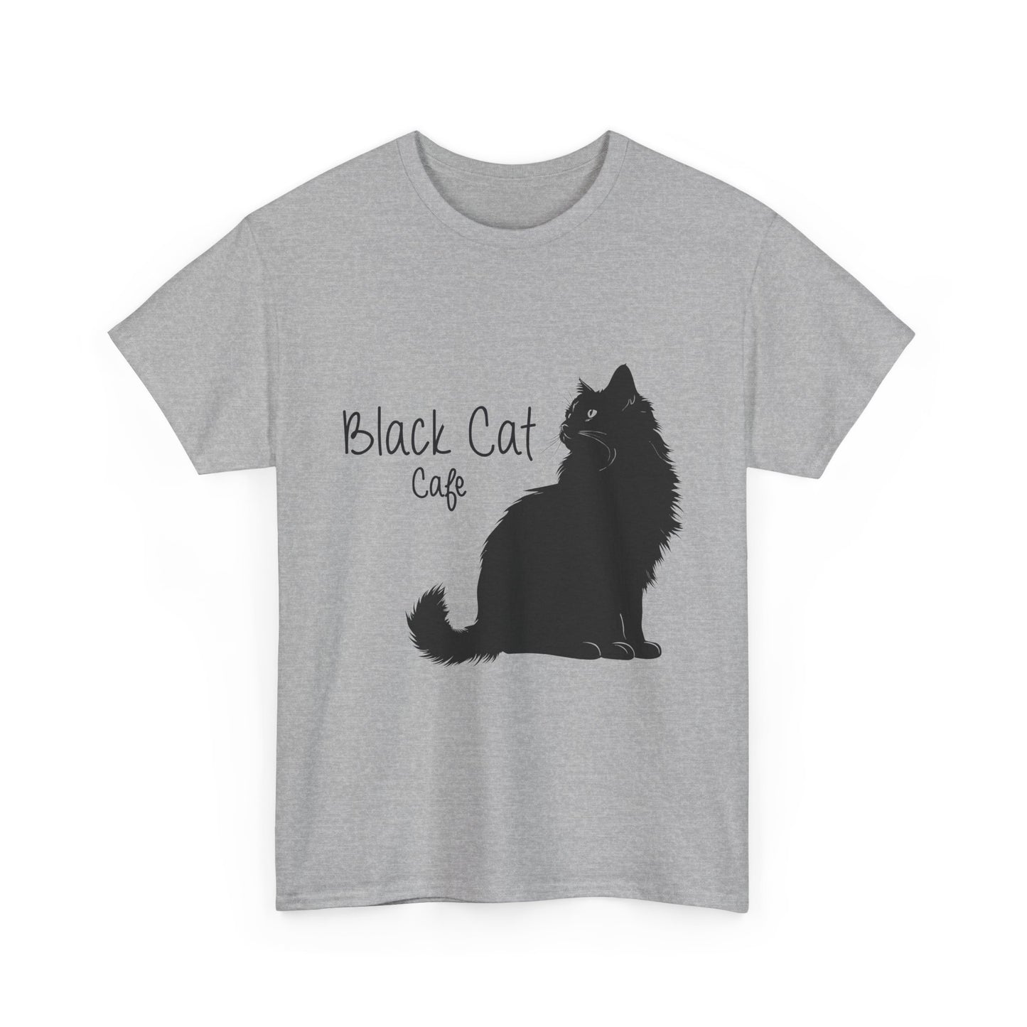 Black Cat Cafe T-Shirt — Cozy Cat Silhouette Tee
