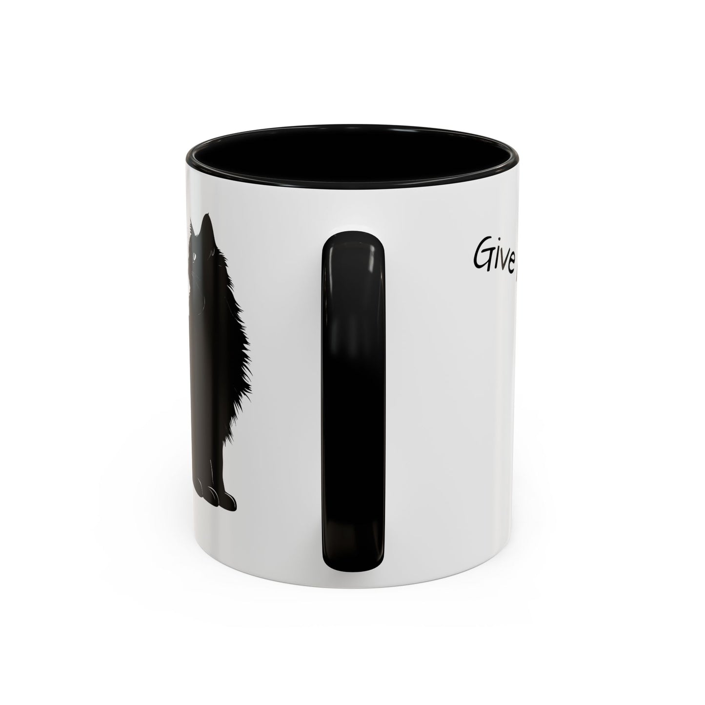 Black Cat Cafe Coffee Mug — 11/15oz Accent Ceramic Mug with Black Cat Silhouette