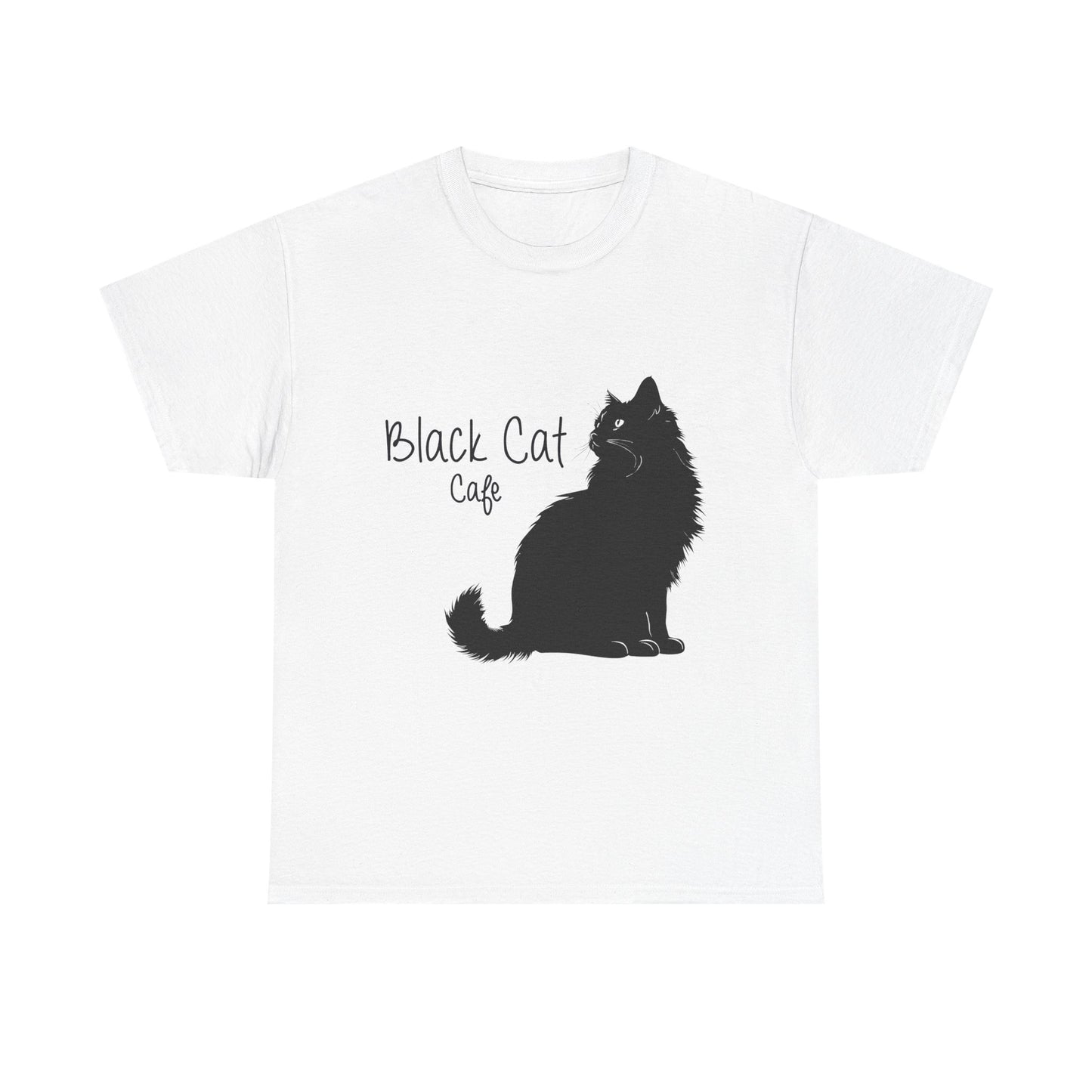 Black Cat Cafe T-Shirt — Cozy Cat Silhouette Tee
