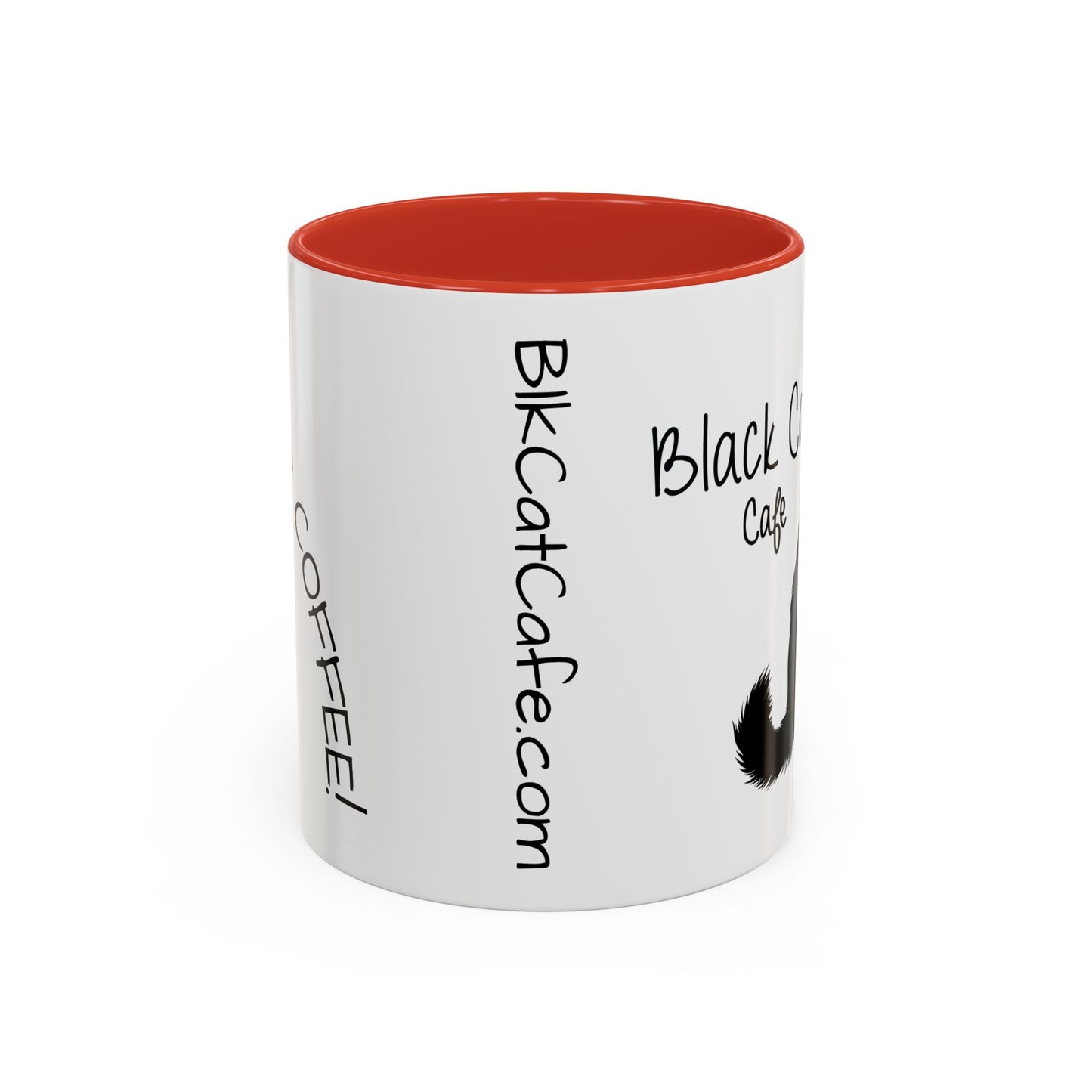 Black Cat Cafe Coffee Mug — 11/15oz Accent Ceramic Mug with Black Cat Silhouette