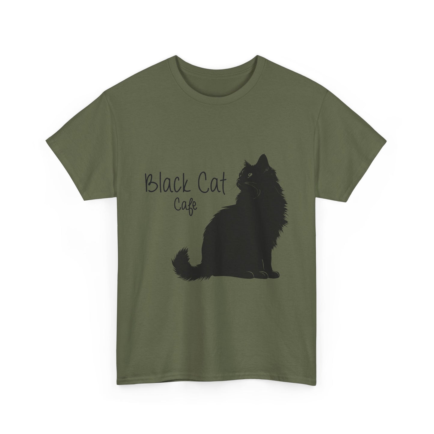 Black Cat Cafe T-Shirt — Cozy Cat Silhouette Tee