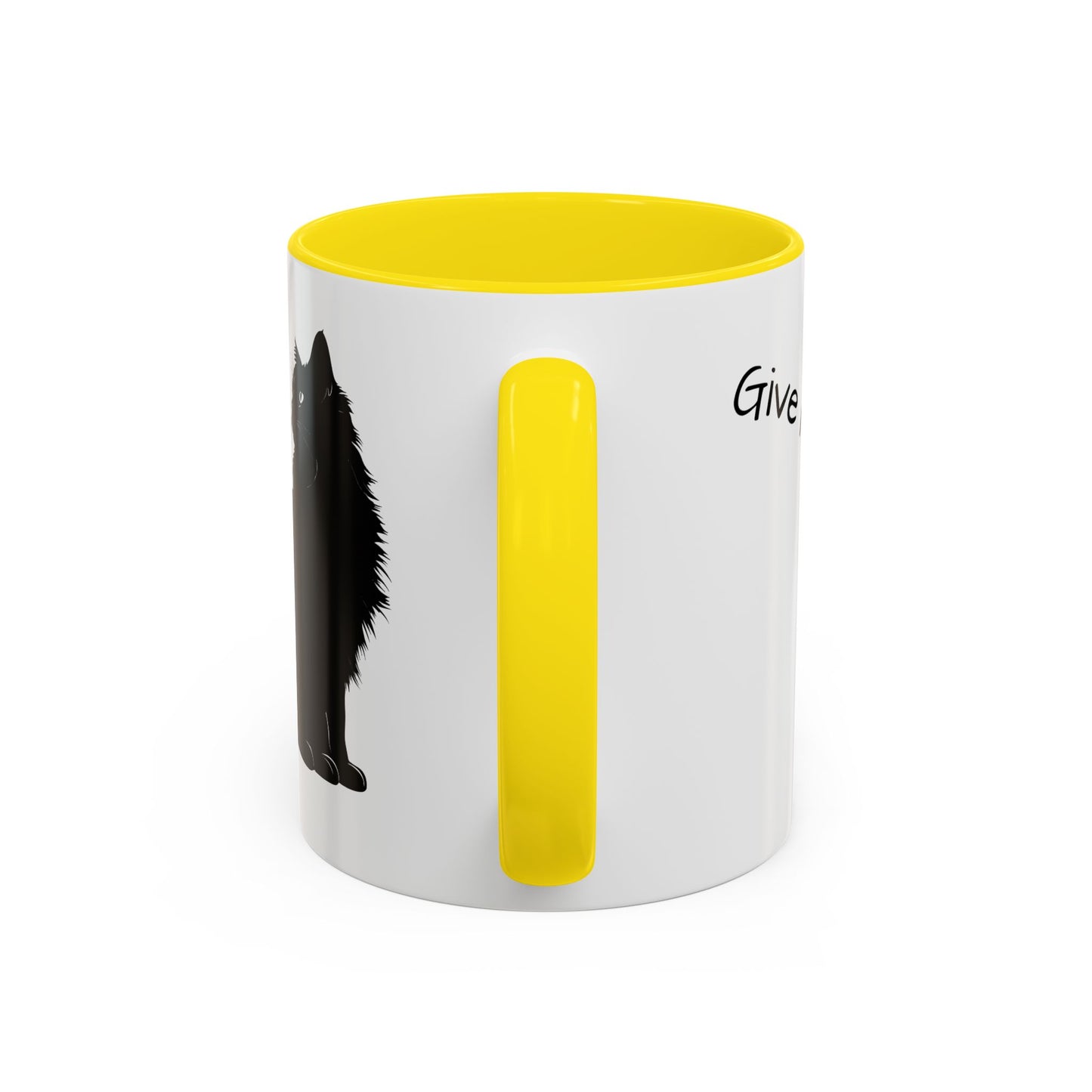 Black Cat Cafe Coffee Mug — 11/15oz Accent Ceramic Mug with Black Cat Silhouette