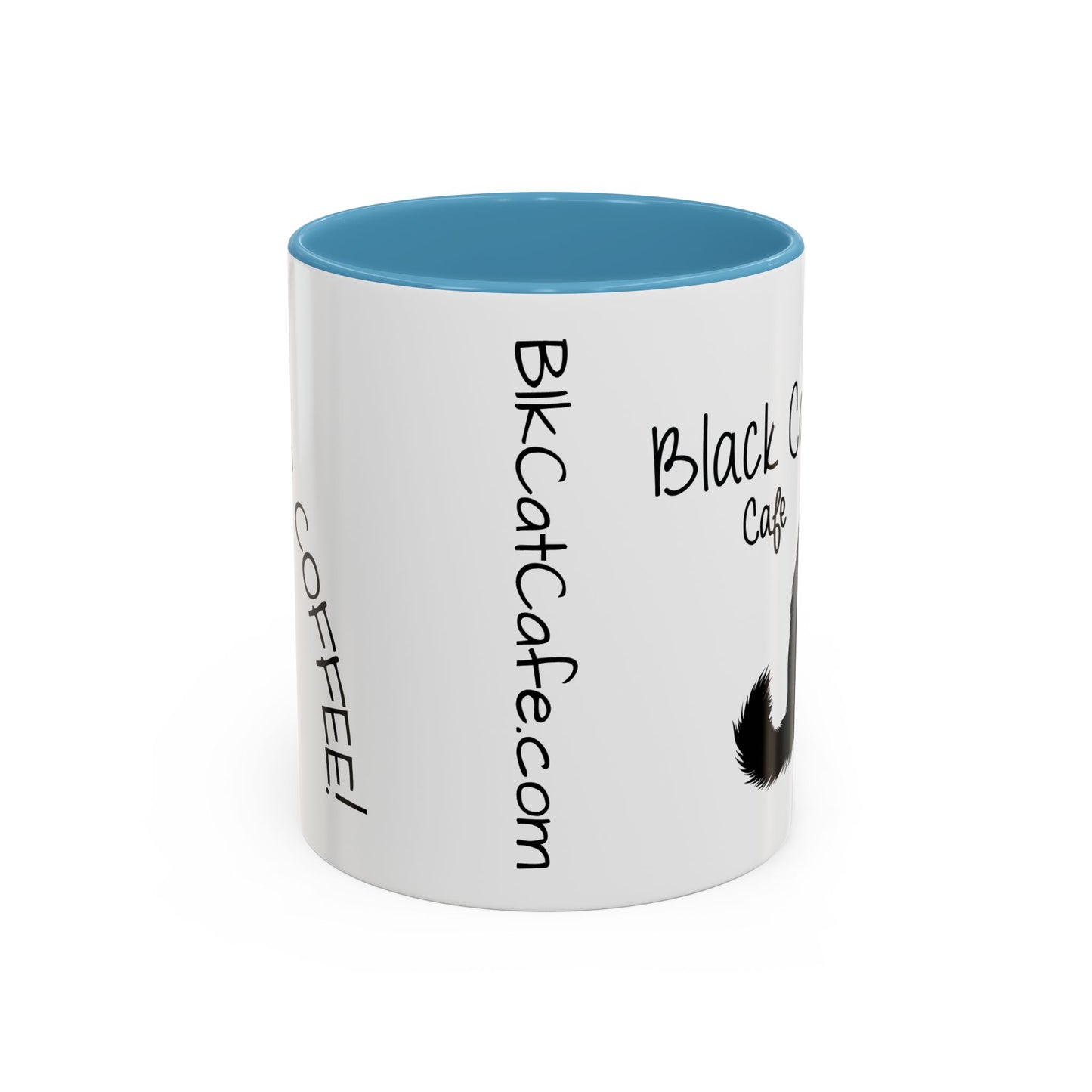 Black Cat Cafe Coffee Mug — 11/15oz Accent Ceramic Mug with Black Cat Silhouette