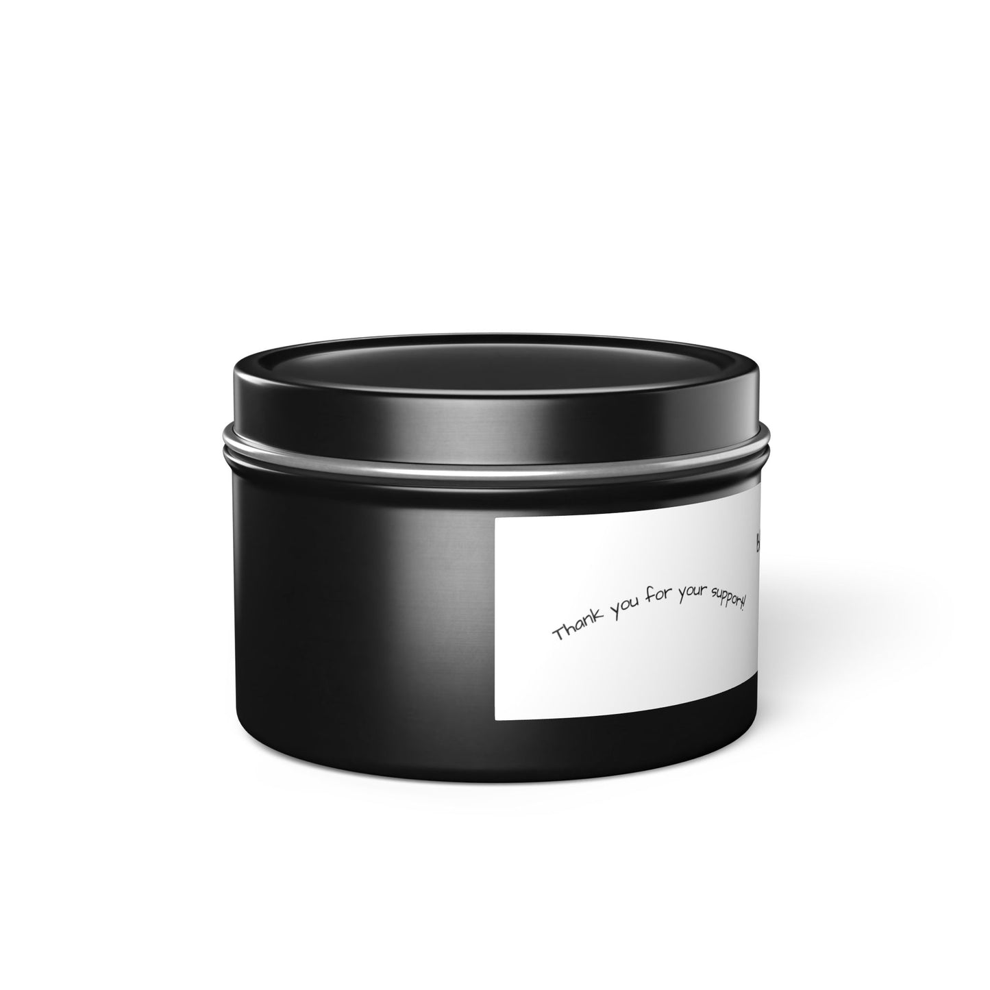 Black Cat Cafe Tin Candle — Scented Small Travel Candle, 'Thank You for Your Support' Gift